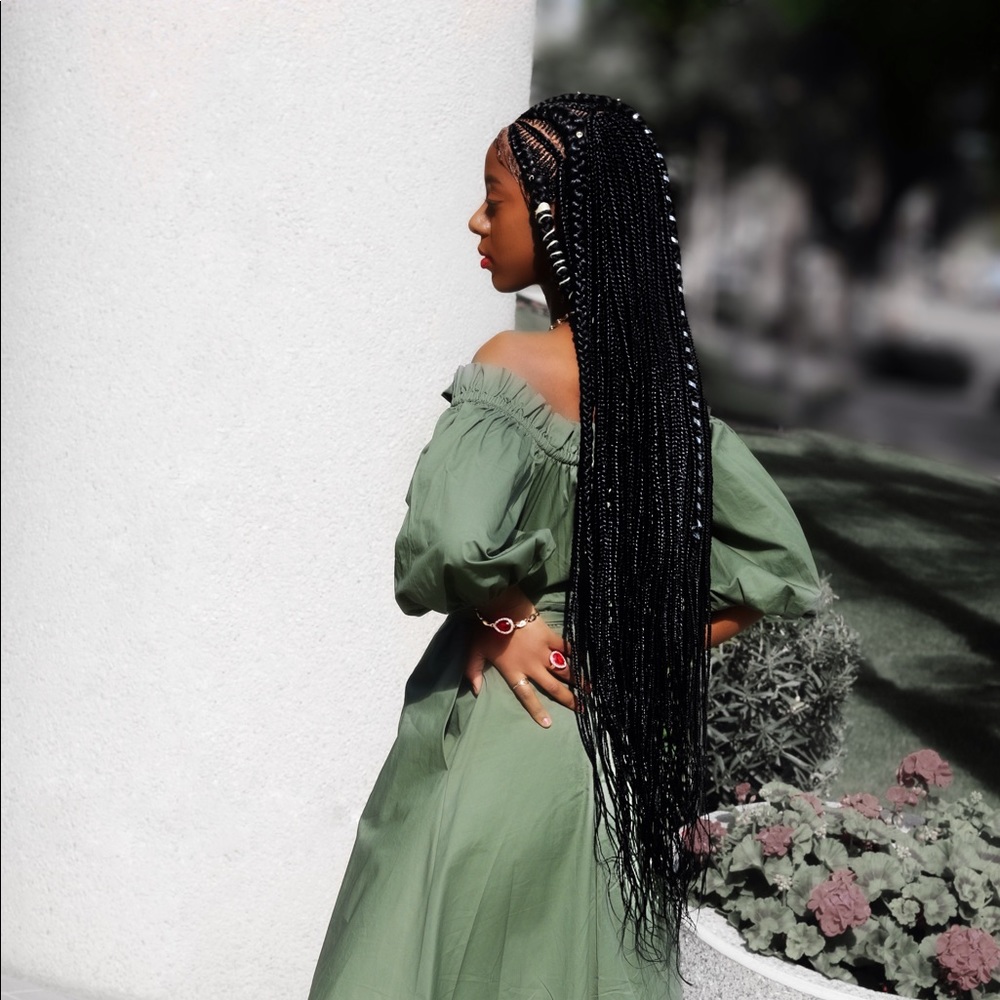 36 inch lace braided wig